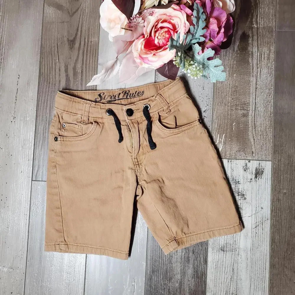 Street Rules Tan Boys Size 7 Casual Denim Shorts